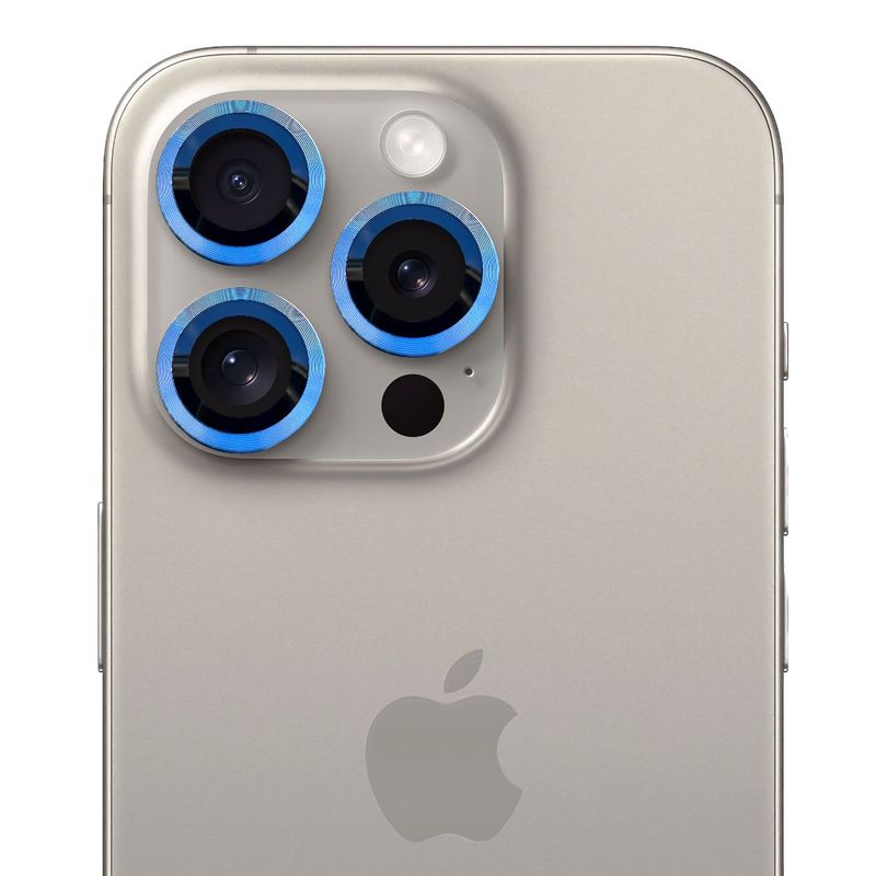 GENERICO - Protector de cámara modelo Metalizado para iPhone 15-15plus Azul