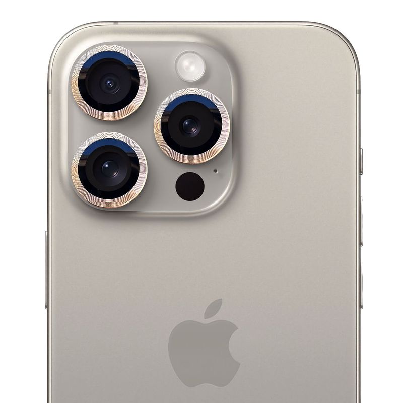 GENERICO - Protector de cámara modelo Metalizado iPhone 12-12mini-12pro Dorado