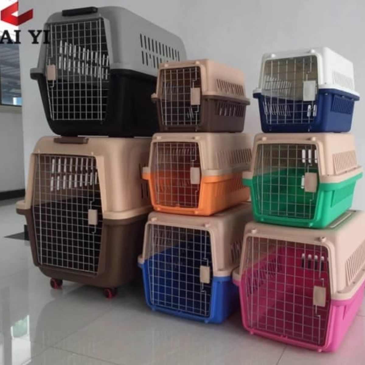 GENERICO - Jaula para Mascota Transportador Talla L Marron