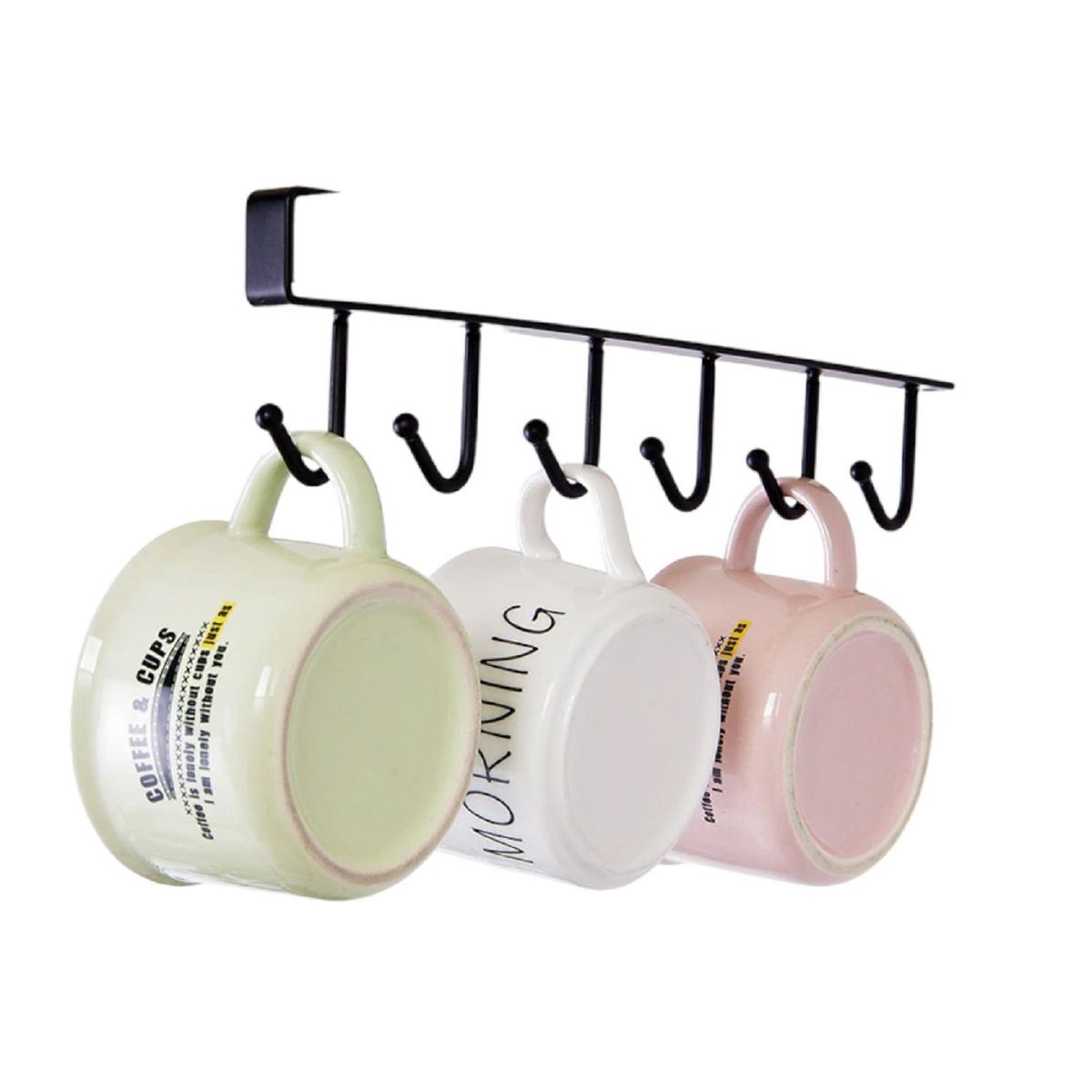 GENERICO - colgador de tazas porta utensilios cocina sencillo 6 ganchos
