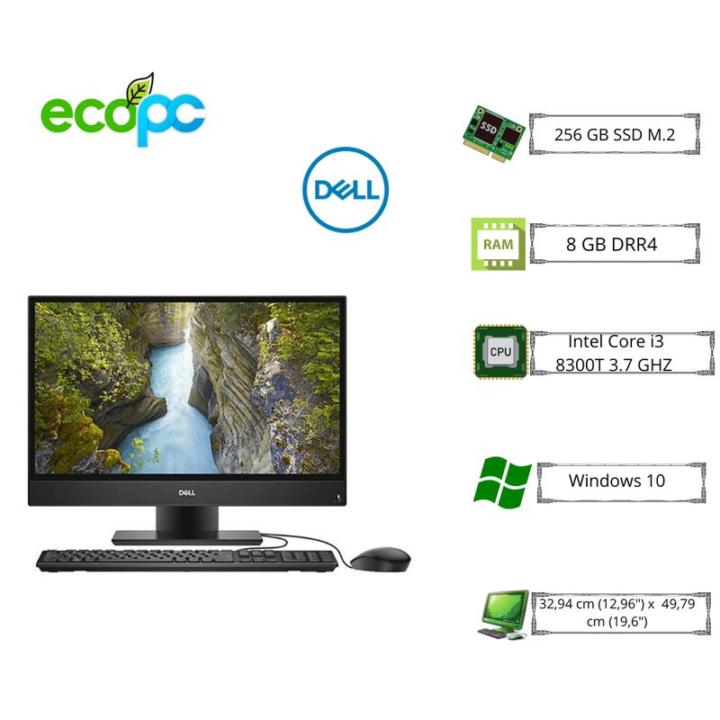 DELL - AIO Optiplex 5260 I3-8300T 3,70 GHz/8 GB  RAM /256 SSD WIFI /GRADO A+