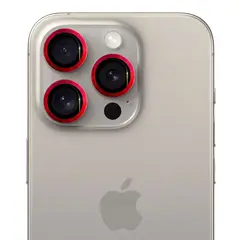GENERICO - Protector de cámara modelo Metalizado para iPhone 15-15plus Rojo