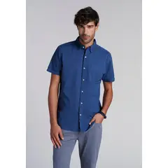 FEROUCH - Camisa Garment Dyed Fj Azul