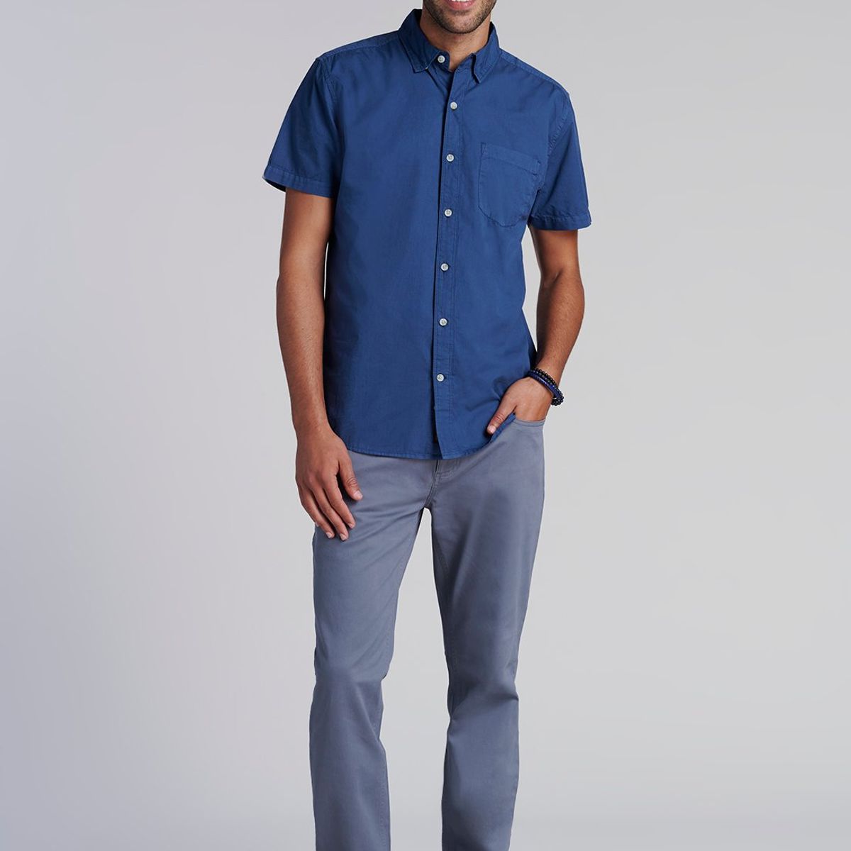 FEROUCH - Camisa Garment Dyed Fj Azul Ferouch