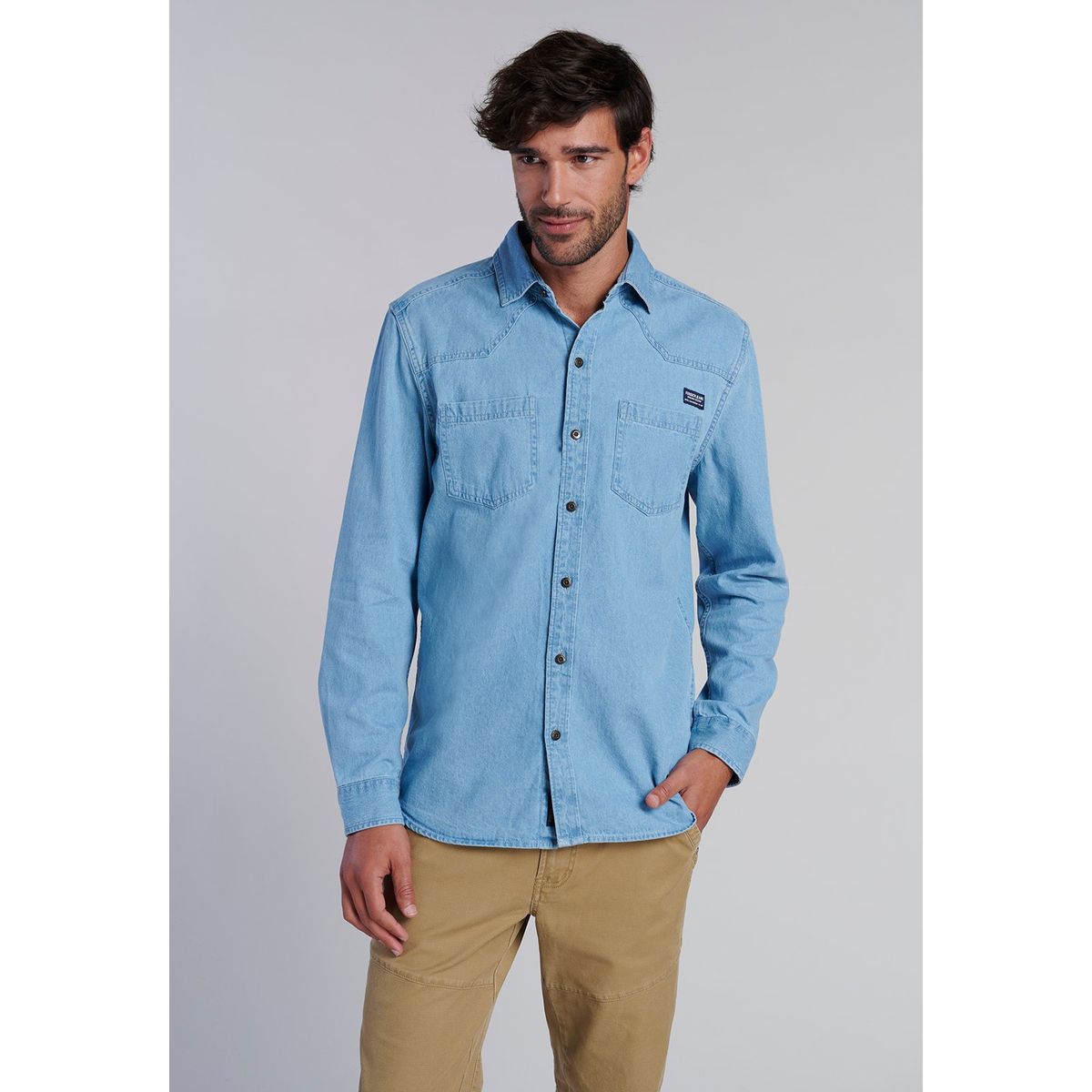 FEROUCH - Camisa Mezclilla Florida Fj Azul Ferouch