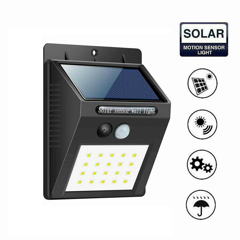 GENERICO - Foco Solar 20 Led Con sensor de Movimiento