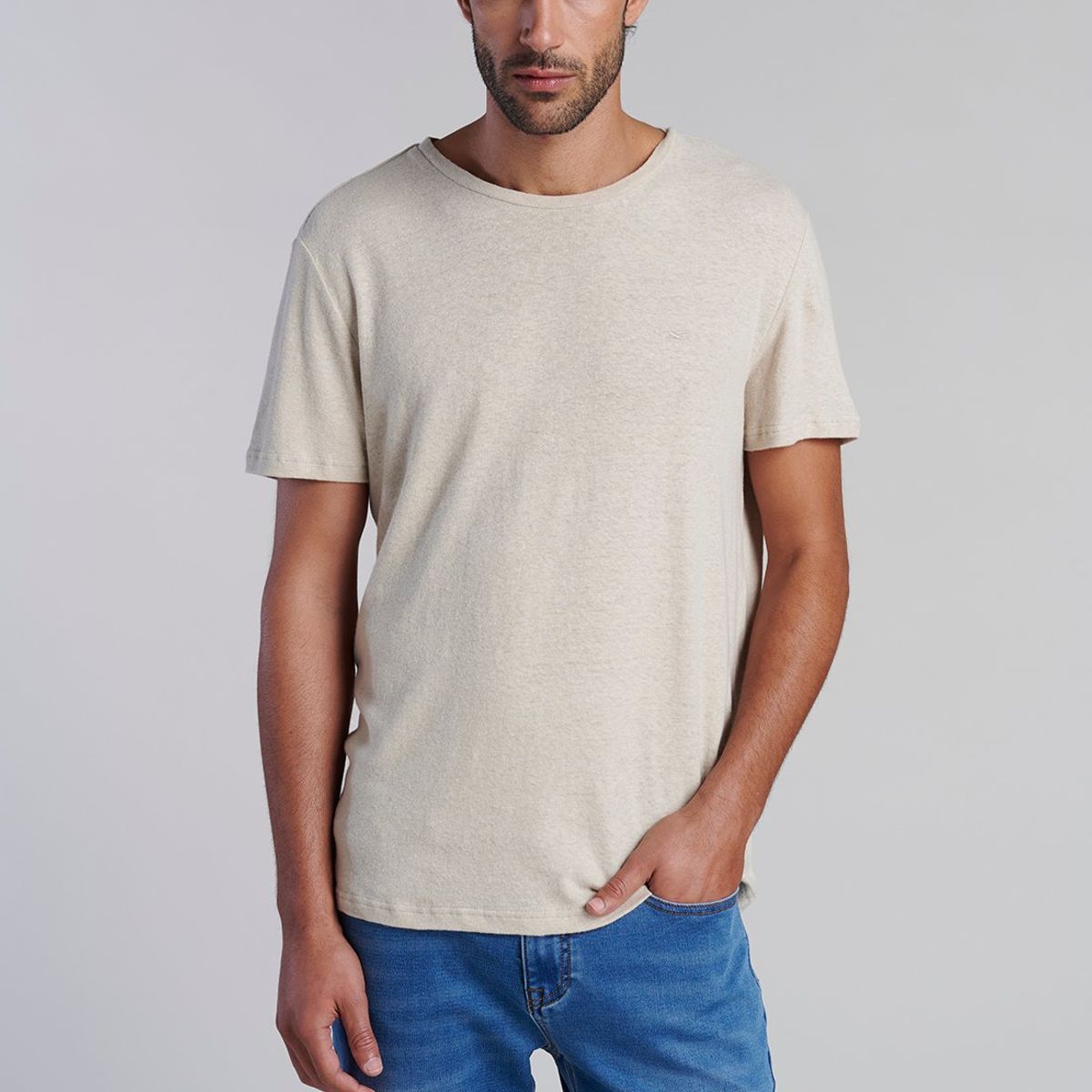 FEROUCH - Polera Lino Albany Beige Ferouch