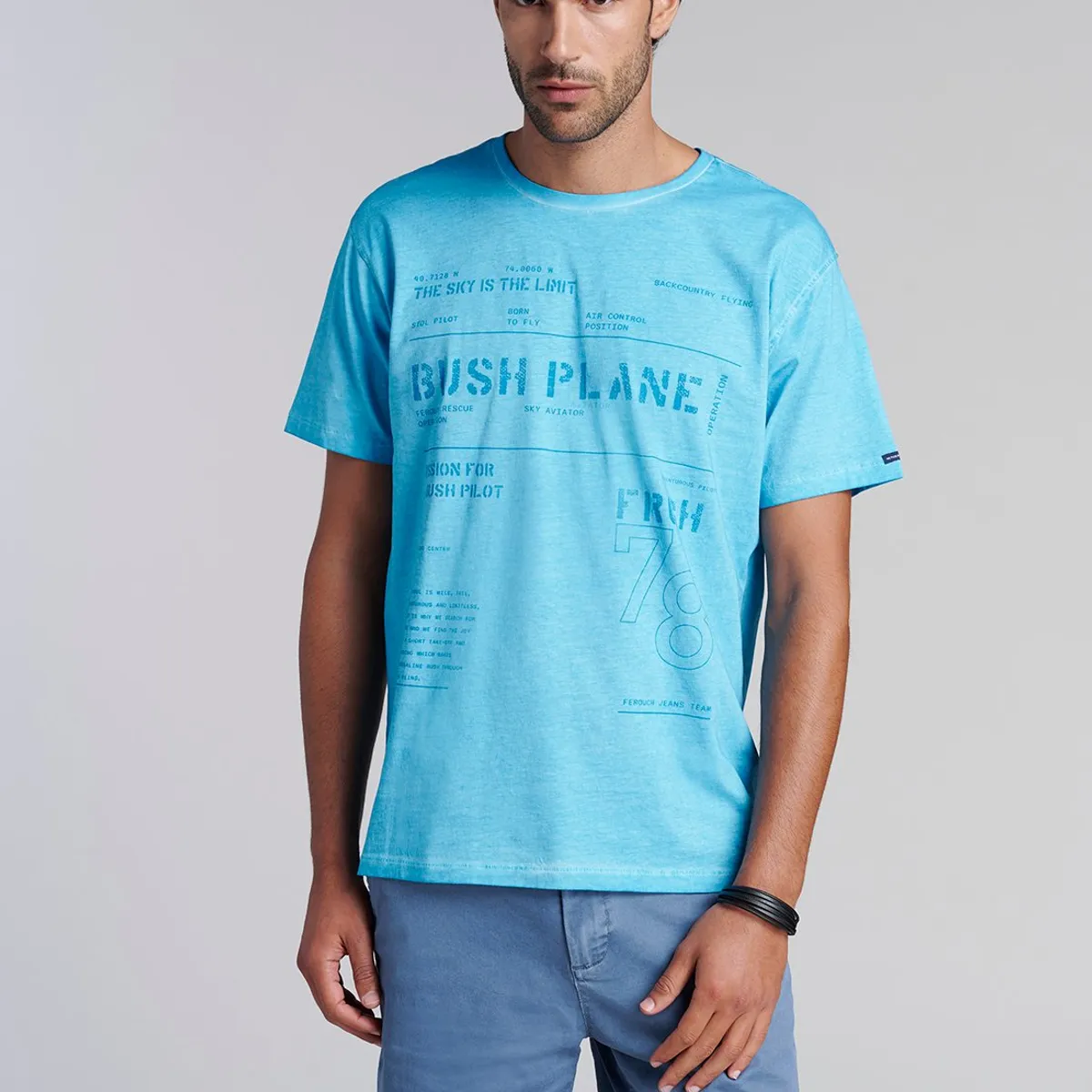 FEROUCH - Polera Seattle Celeste Ferouch