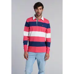 FEROUCH - Polera Rugby Rayas Newark Rojo