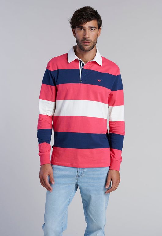 Polera Rugby Rayas Newark Rojo Rojo S