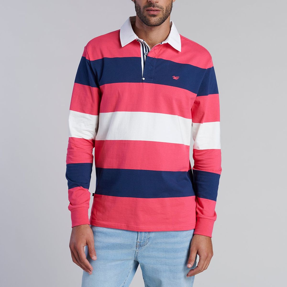 FEROUCH - Polera Rugby Rayas Newark Rojo Ferouch