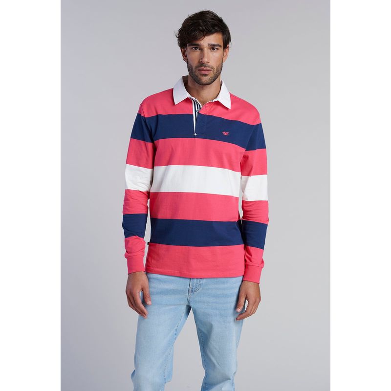 FEROUCH - Polera Rugby Rayas Newark Rojo Ferouch