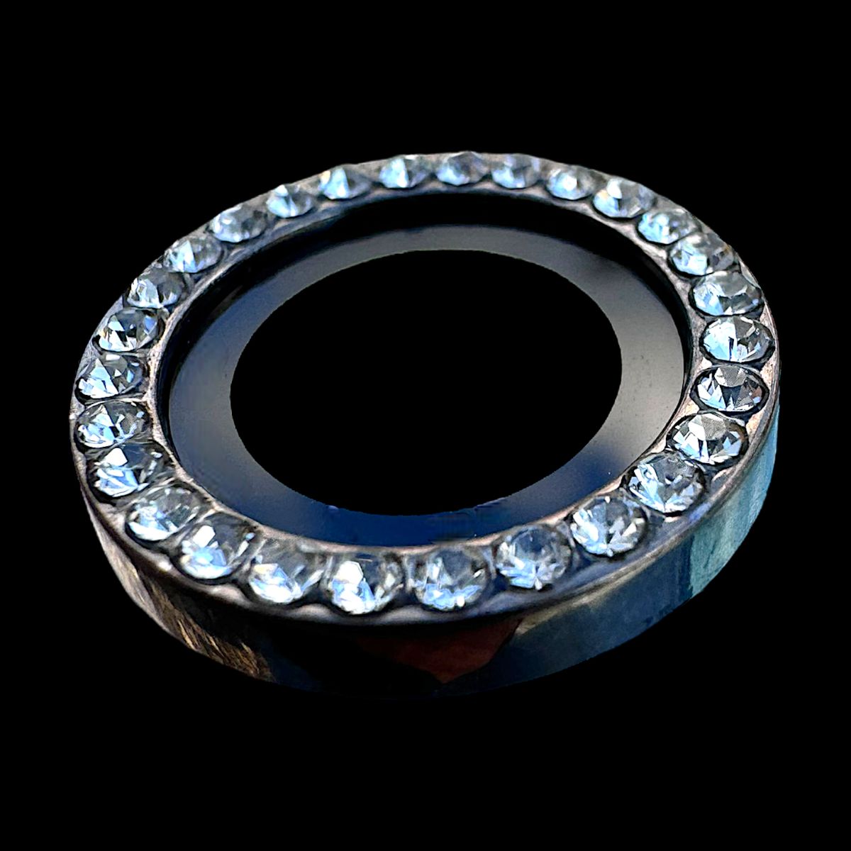 GENERICO - Protector de cámara modelo Diamantes para iPhone 13pro-13promax Negro