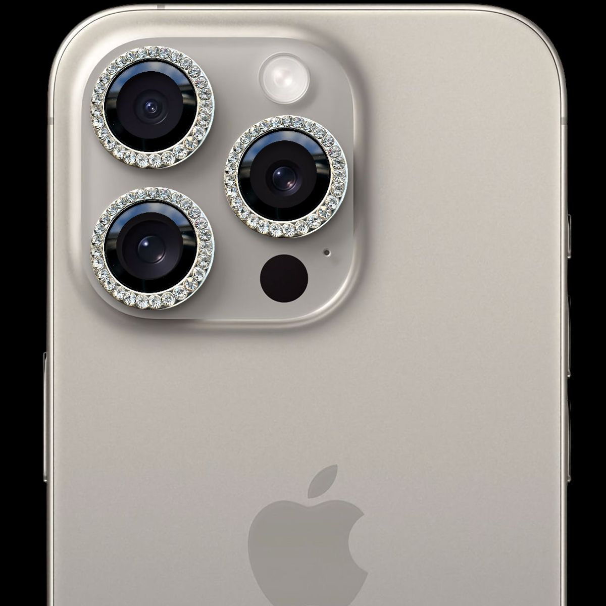 GENERICO - Protector de cámara modelo Diamantes iPhone 13pro-13promax Plateado