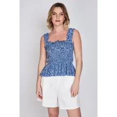 ECLIPSE - Blusa Panal de Abeja Magui Azul