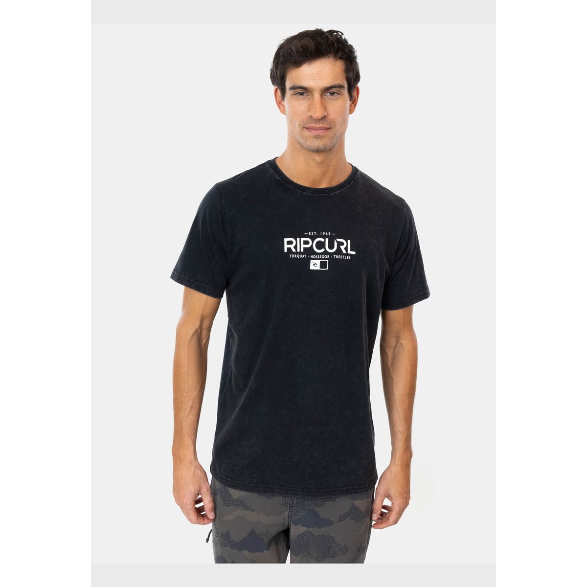 RIP CURL - Polera M/C Coral Wetsuit Mfg Co. Tee Negro Hombre Rip Curl