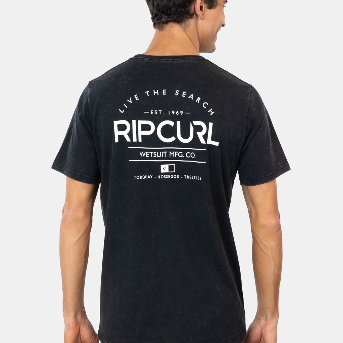 RIP CURL - Polera M/C Coral Wetsuit Mfg Co. Tee Negro Hombre Rip Curl