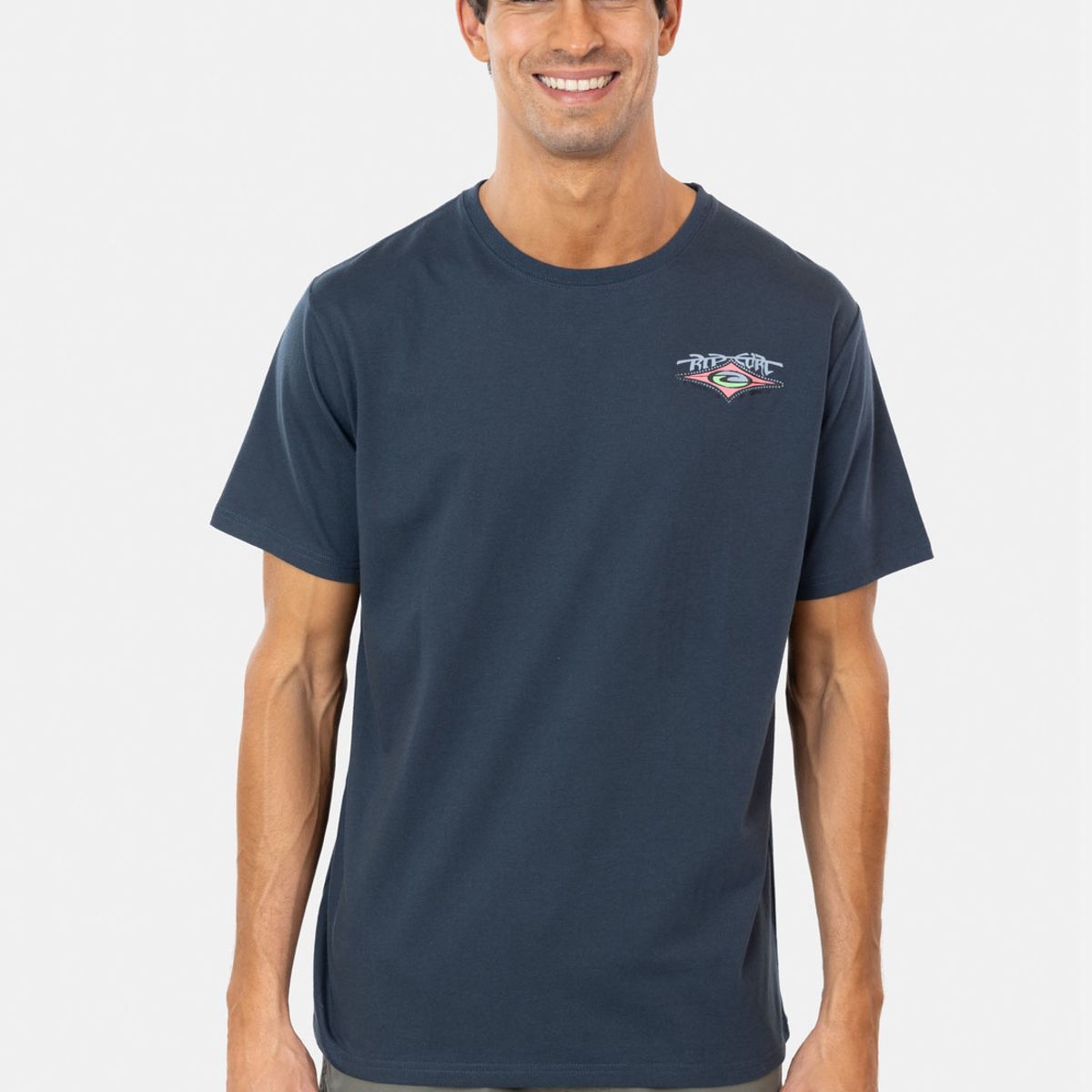 RIP CURL - Polera M/C Raw Dog Diamond Tee Azul  Hombre Rip Curl