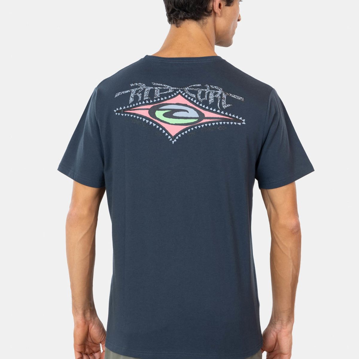 RIP CURL - Polera M/C Raw Dog Diamond Tee Azul  Hombre Rip Curl