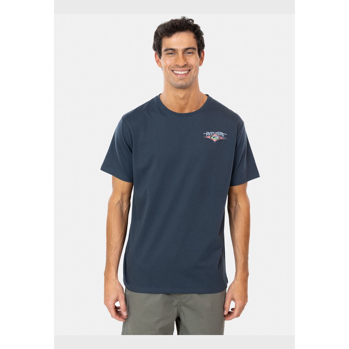 RIP CURL - Polera M/C Raw Dog Diamond Tee Azul  Hombre Rip Curl