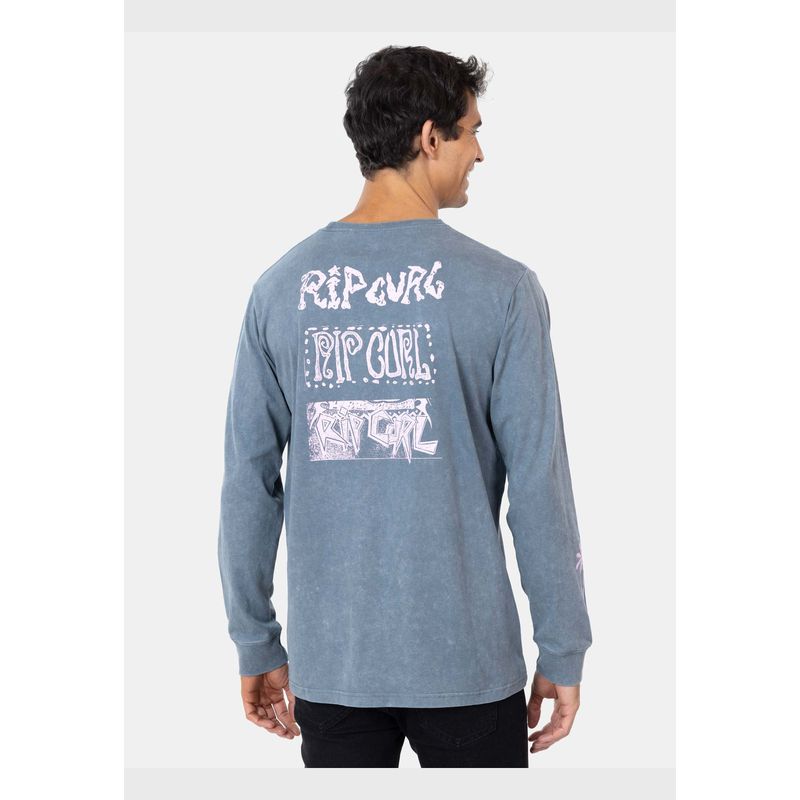 RIP CURL - Polera M/L Surfing Equipment Acid Ls Tee Gris Hombre Rip Curl