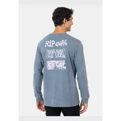 RIP CURL - Polera M/L Surfing Equipment Acid Ls Tee Gris Hombre