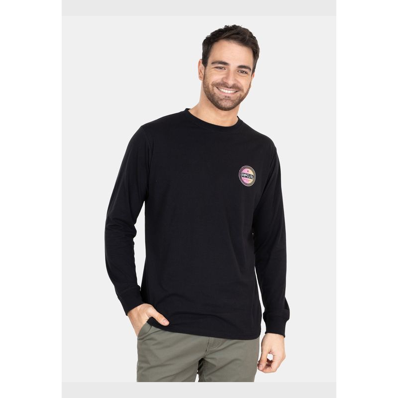 RIP CURL - Polera M/L Lts Clckls Tee Negro Hombre Rip Curl
