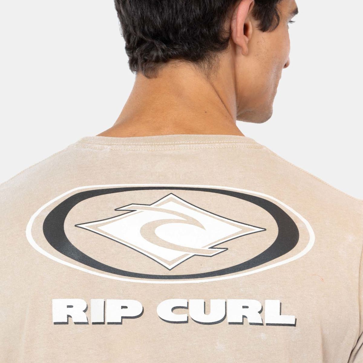 RIP CURL - Polera M/C Wave Old Rc Oval Tee Café Hombre Rip Curl