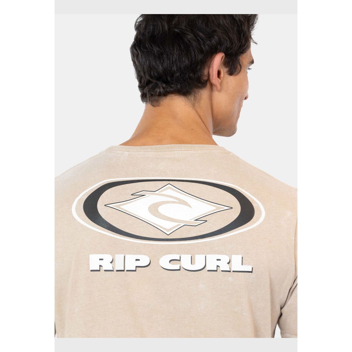 RIP CURL - Polera M/C Wave Old Rc Oval Tee Café Hombre Rip Curl