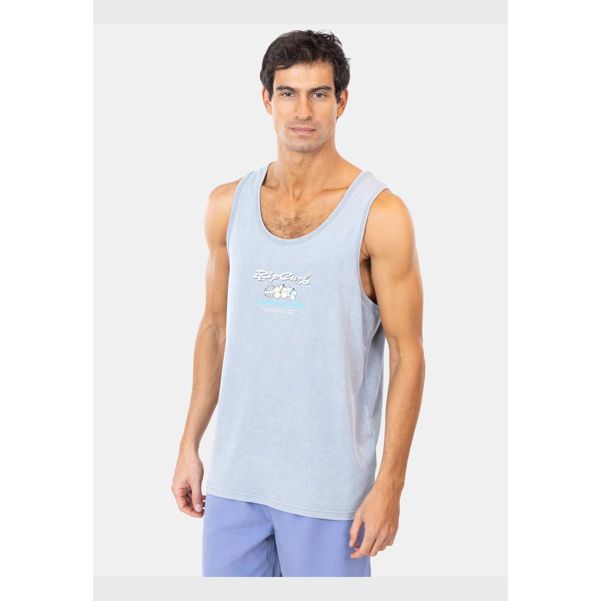 RIP CURL - Polera SM Post Card From Pipe Gris Hombre Rip Curl