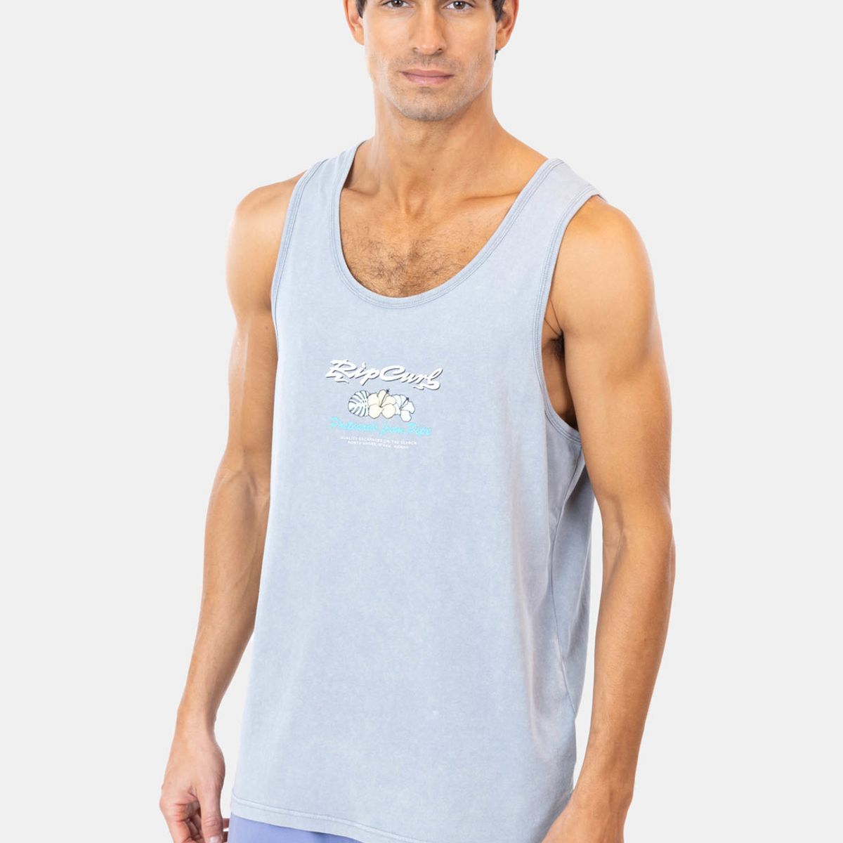 RIP CURL - Polera SM Post Card From Pipe Gris Hombre Rip Curl