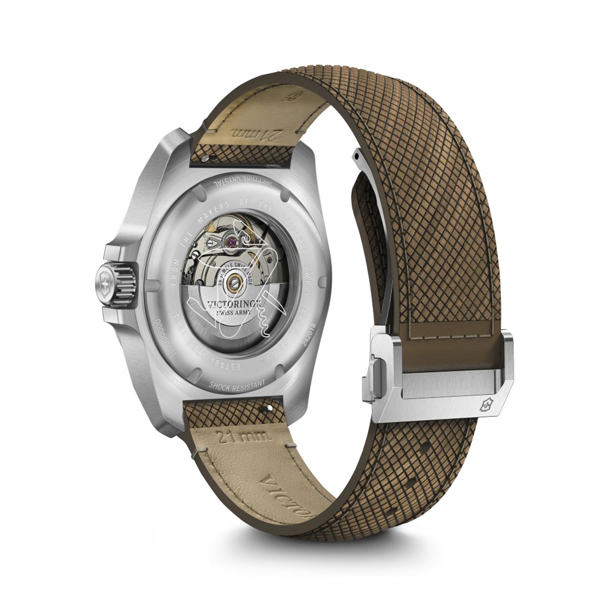 VICTORINOX - Reloj INOX Automático correa de madera azul Victorinox