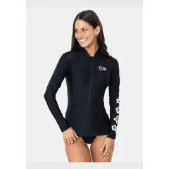 MAUI AND SONS - Polera UVP Tropical Negro Mujer