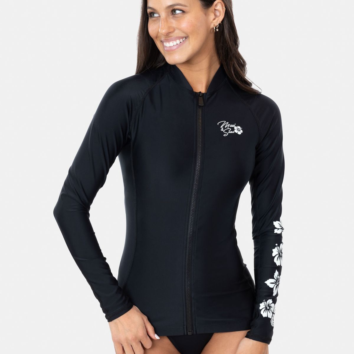 MAUI AND SONS - Polera UVP Tropical Negro Mujer Maui And Sons