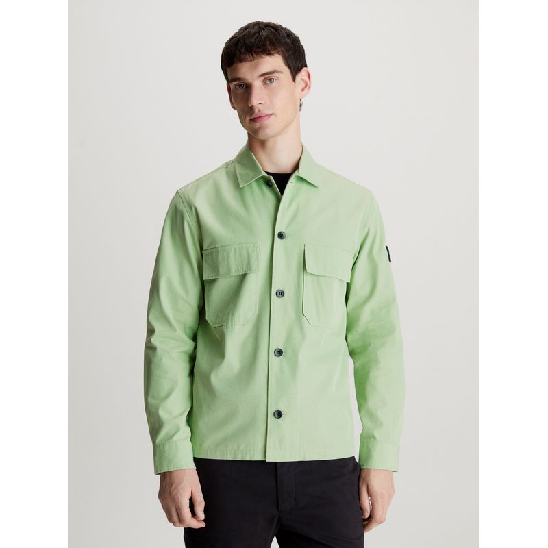 CALVIN KLEIN - Camisa Cotton Nylon Overshirt Verde Calvin Klein