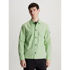 CALVIN KLEIN - Camisa Cotton Nylon Overshirt Verde