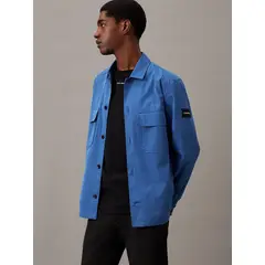 CALVIN KLEIN - Camisa Cotton Nylon Overshirt Azul
