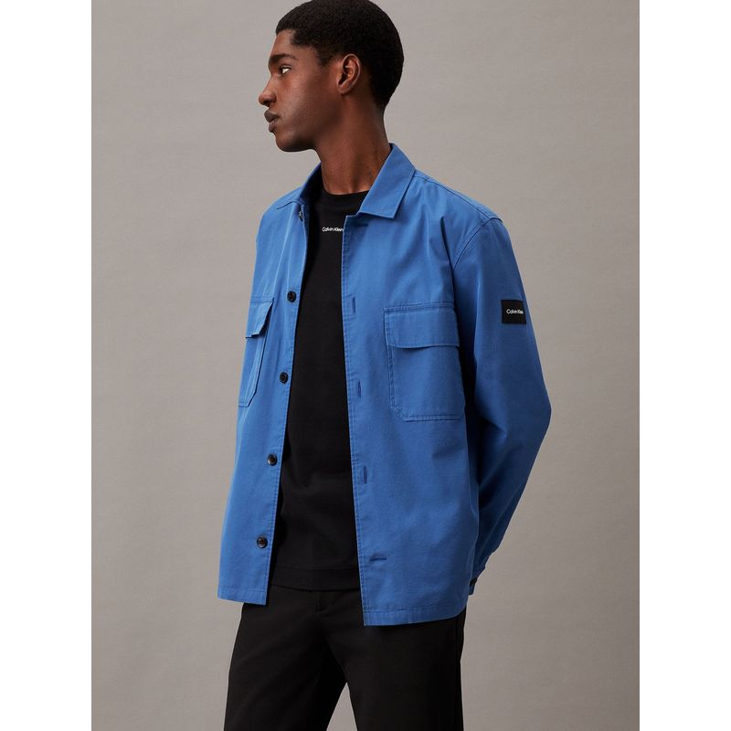 CALVIN KLEIN - Camisa Cotton Nylon Overshirt Azul Calvin Klein