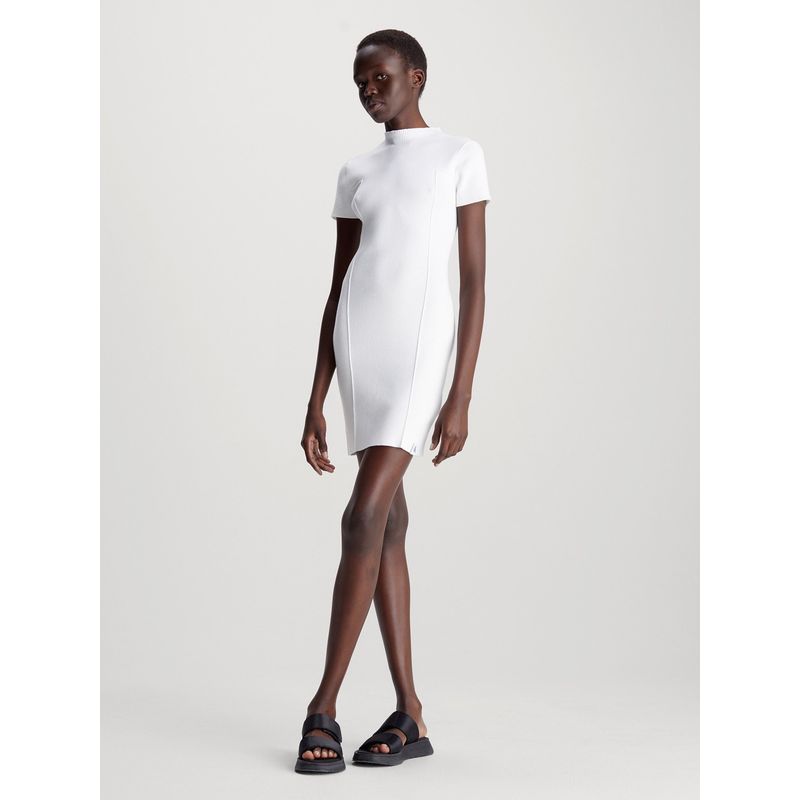 CALVIN KLEIN - Vestido Seaming Blanco Calvin Klein