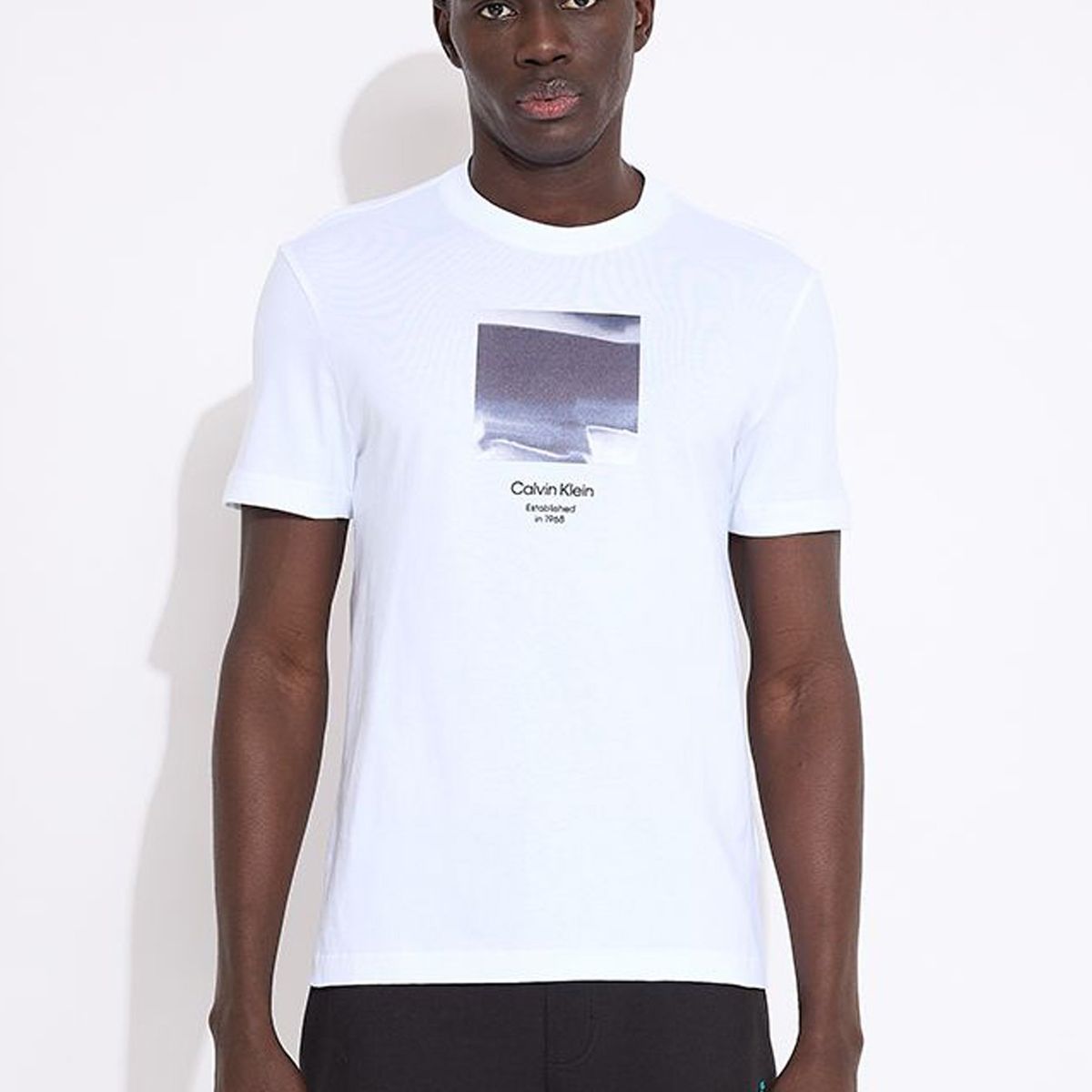 CALVIN KLEIN - Polera Diffused Graphic Blanco Calvin Klein