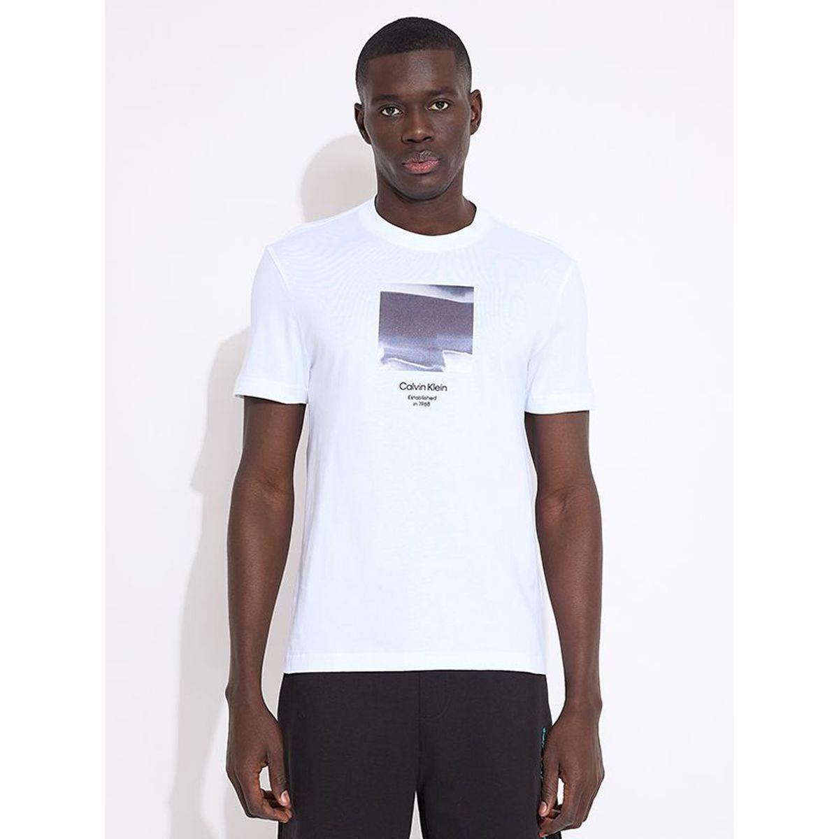 CALVIN KLEIN - Polera Diffused Graphic Blanco Calvin Klein