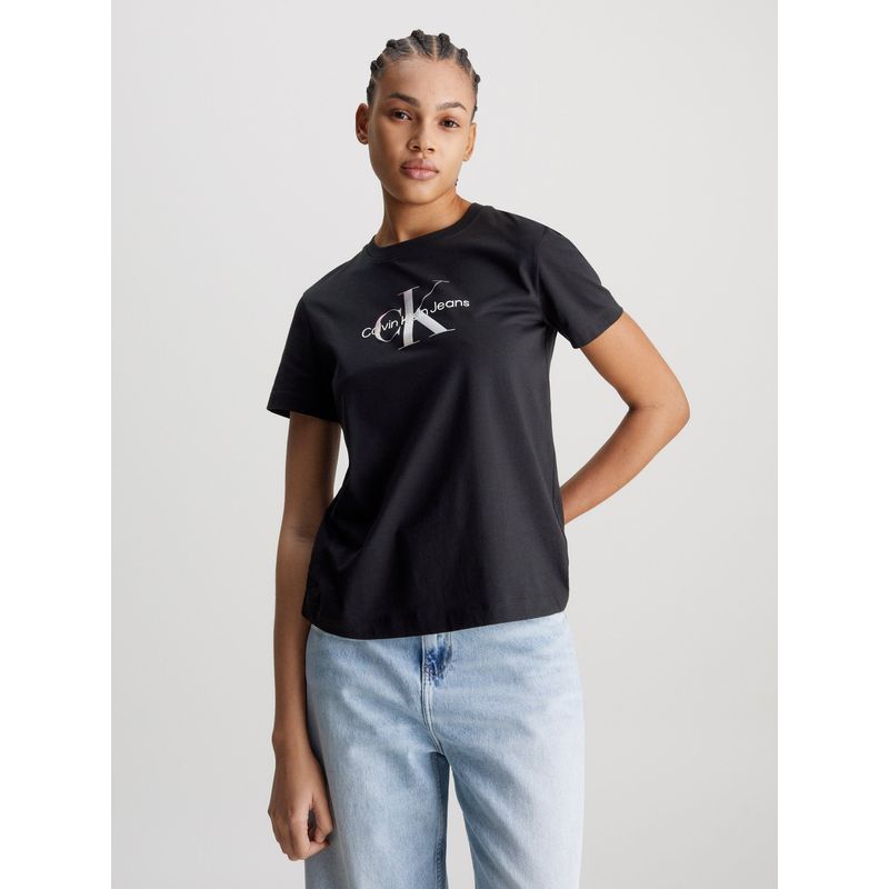 CALVIN KLEIN - Polera Diffused Monologo Regular Negro Calvin Klein