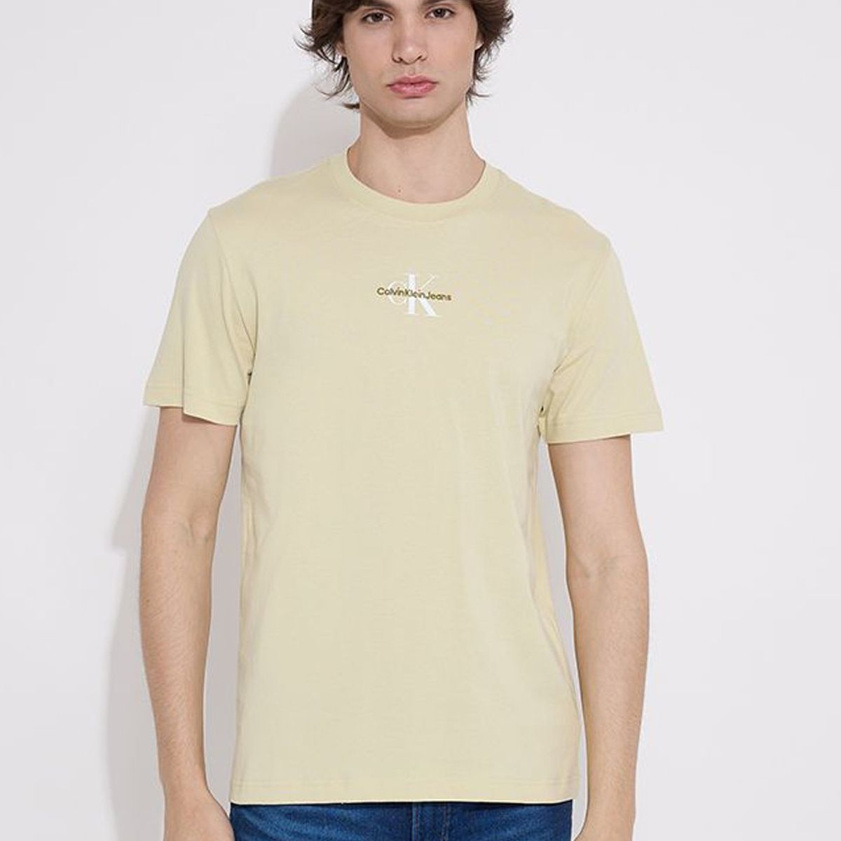 CALVIN KLEIN - Polera Monologo Regular Verde Calvin Klein