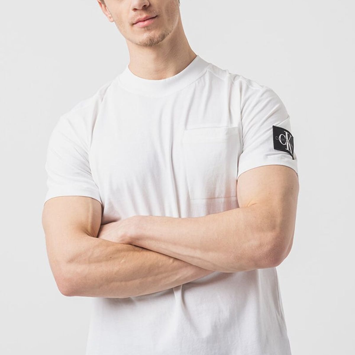 CALVIN KLEIN - Polera Mix Media Blanco Calvin Klein