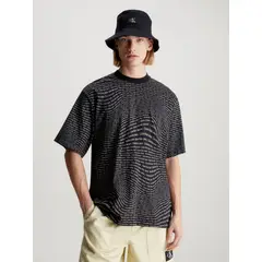 CALVIN KLEIN - Polera Warp Logo Aop Negro