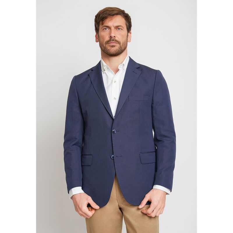 TRIAL - Chaqueta hombre Formal Slim Fit Europe Lino Azul marino