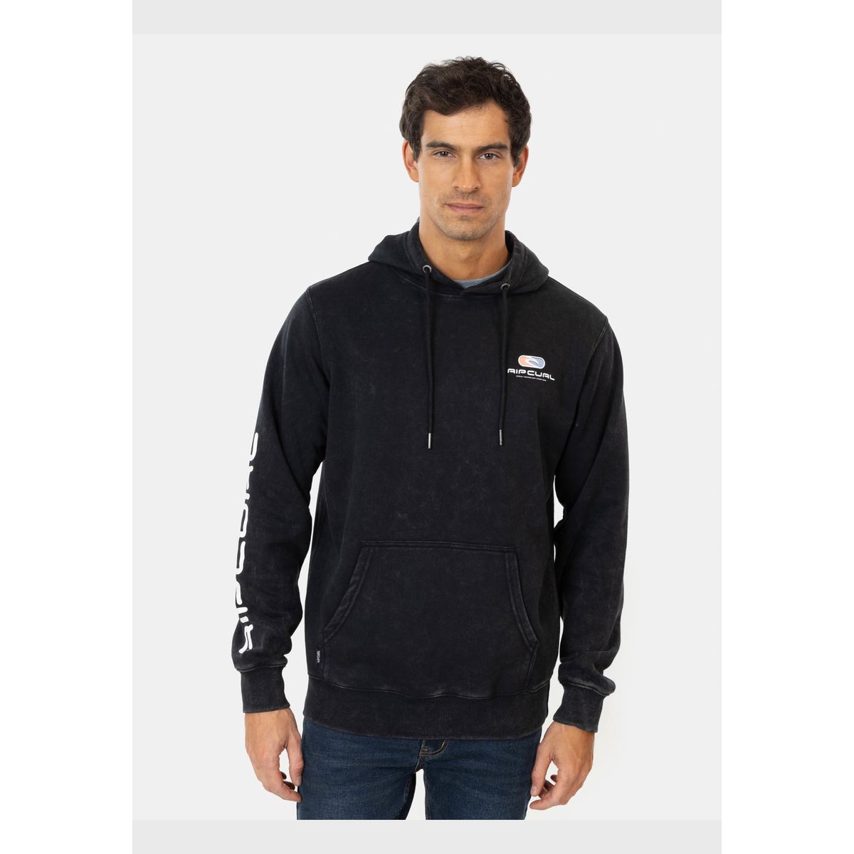 RIP CURL - Poleron Canguro Capsule Negro Hombre Rip Curl