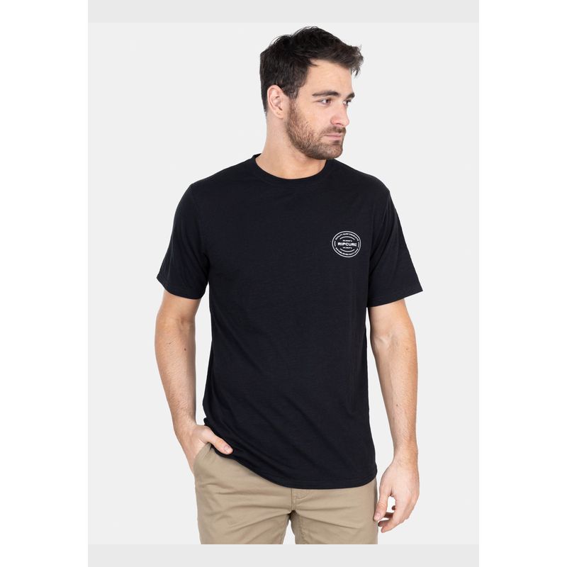 RIP CURL - Polera M/C  Mare Logo Negro Hombre Rip Curl