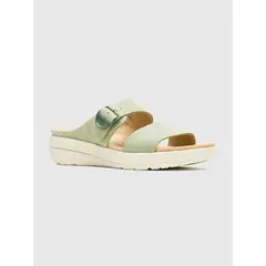 HUSH PUPPIES - Sandalia Cuero Verde Mujer Breathe Slide