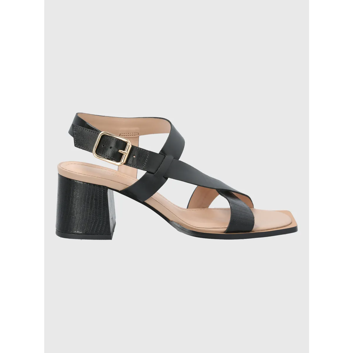 HUSH PUPPIES - Sandalia Cuero Negro Mujer Caterina HUSH PUPPIES